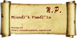 Missák Paméla névjegykártya